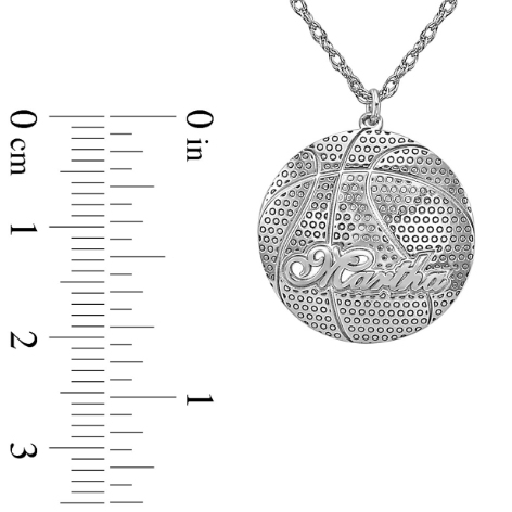Basketball Nameplate Pendant Personalized Engraved Name Necklace