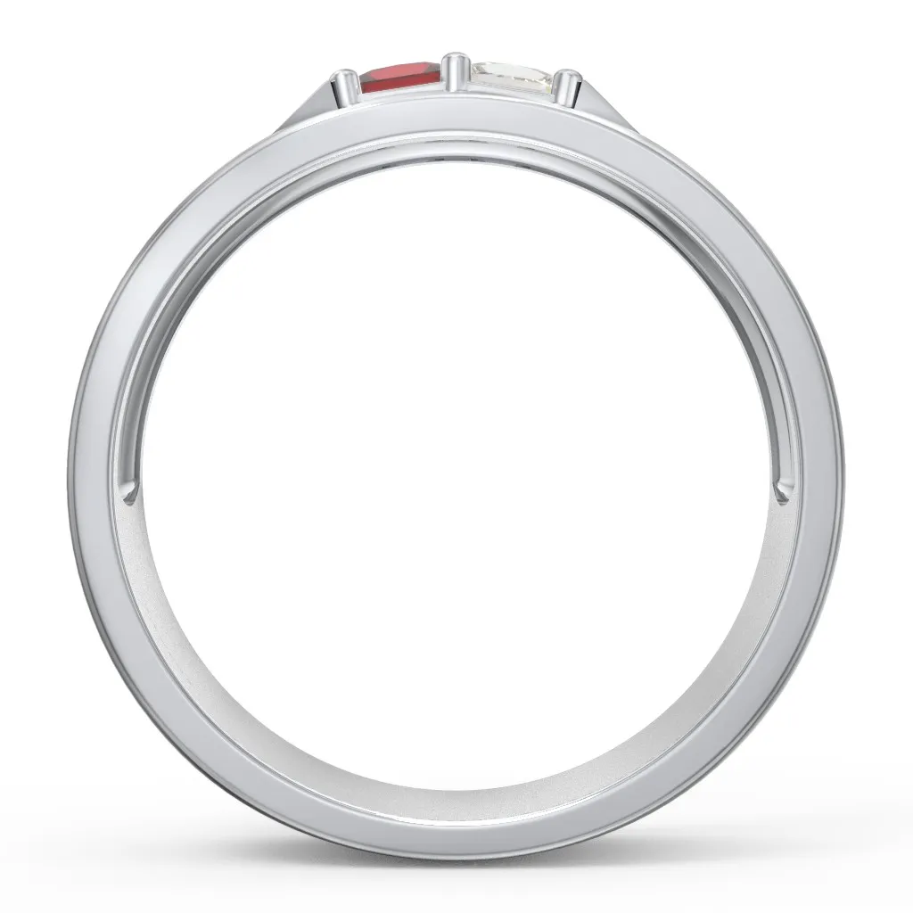 Personalized Custom Two Names with Birthstone Engraved Name Ring