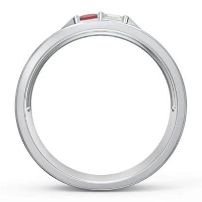 Personalized Custom Two Names with Birthstone Engraved Name Ring