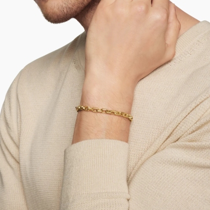 Gold Plated Streamline Link Bracelet Mens Bracelet