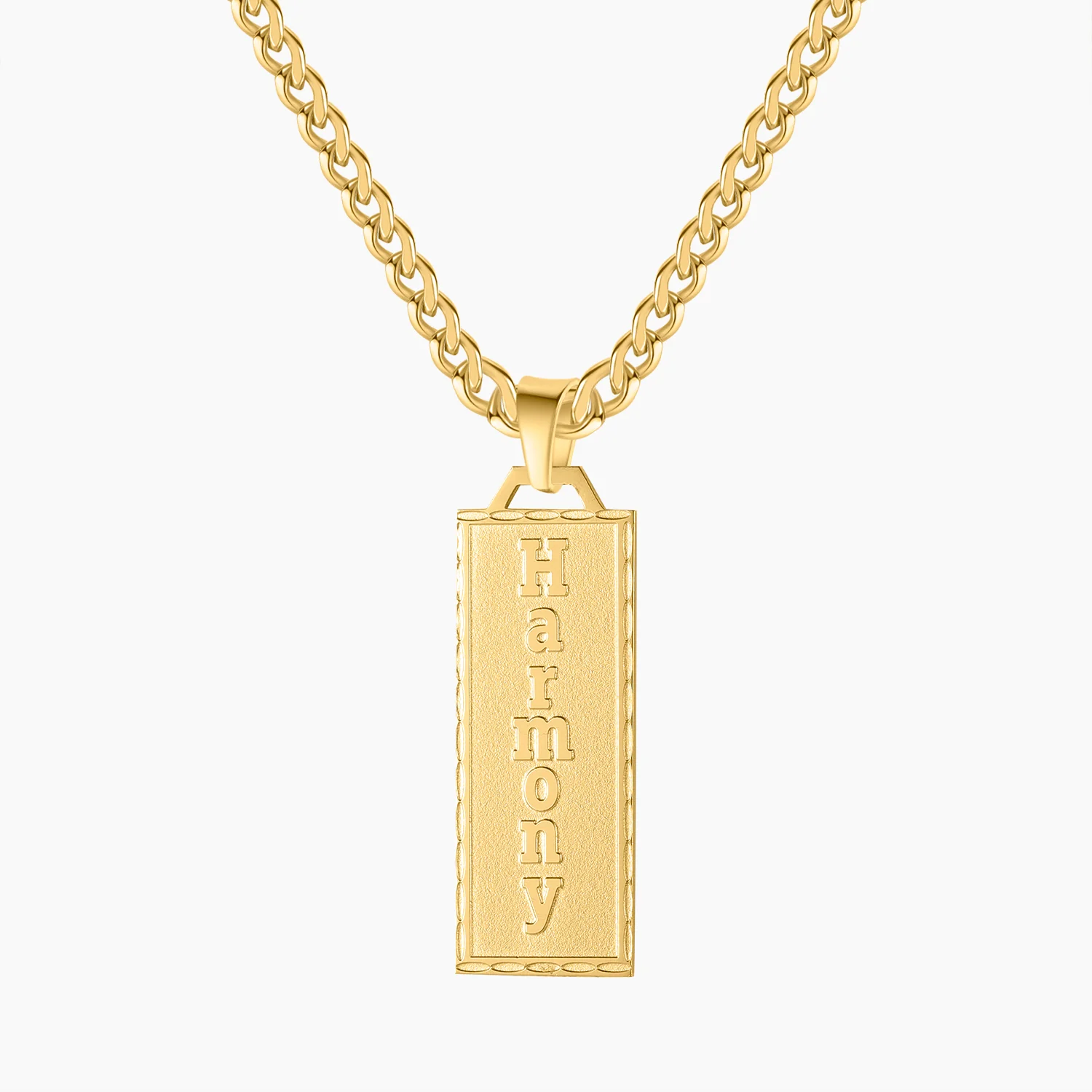 Gold Plated Personalized Name Necklace Custom Bar Necklace