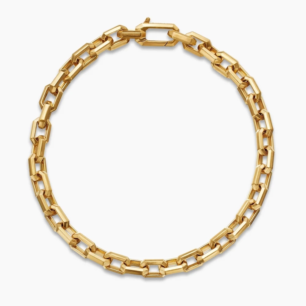 Gold Plated Streamline Link Bracelet Mens Bracelet