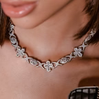 Sparkling Baguette Evil Eye Cross Necklace