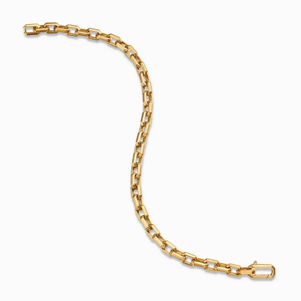 Gold Plated Streamline Link Bracelet Mens Bracelet