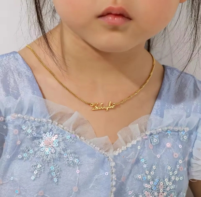 3Pcs Personalized Name Necklace And Name Earring Custom Name Bracelet Set For Kids