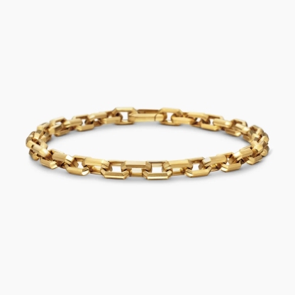 Gold Plated Streamline Link Bracelet Mens Bracelet