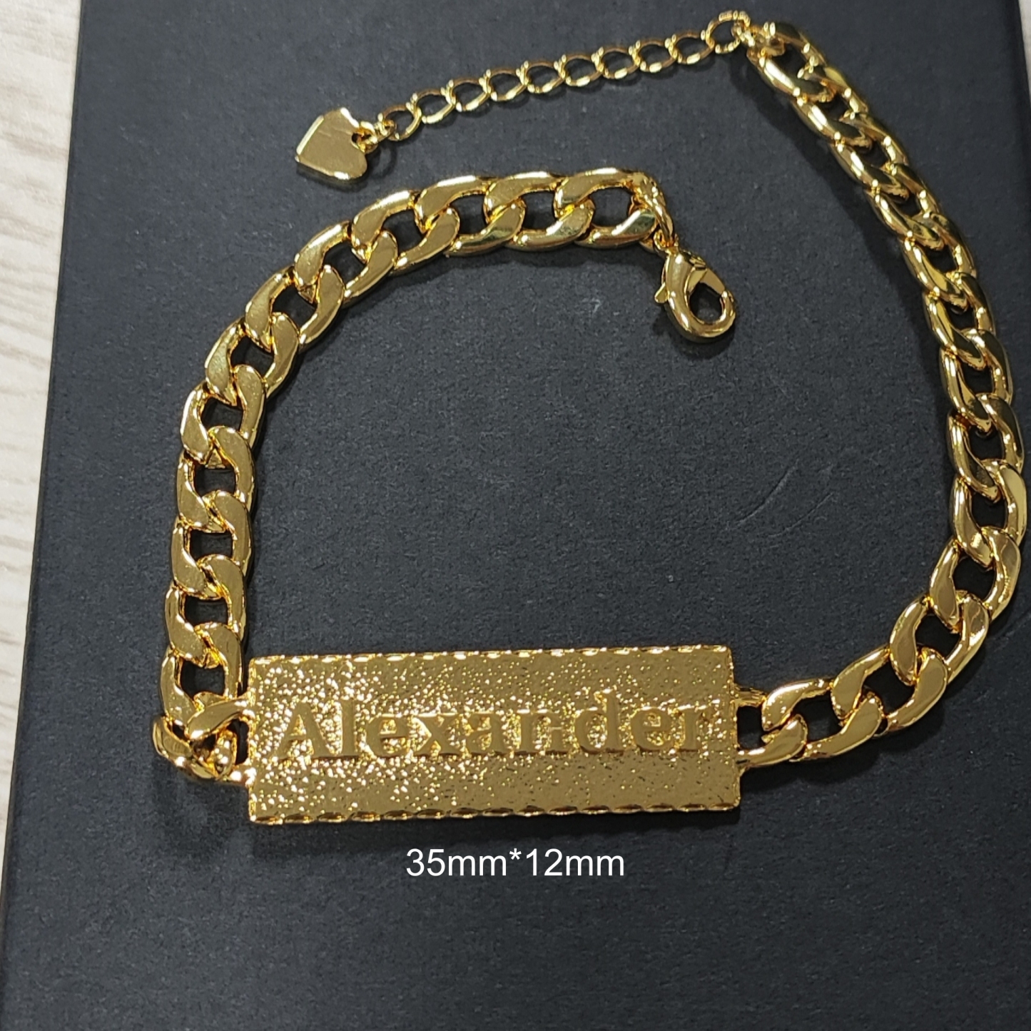 Gold Plated Bar Name Bracelet Personalized Custom Engraved Bracelet