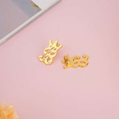 Personalized A-Z Crown Initial Letter Stud Earrings