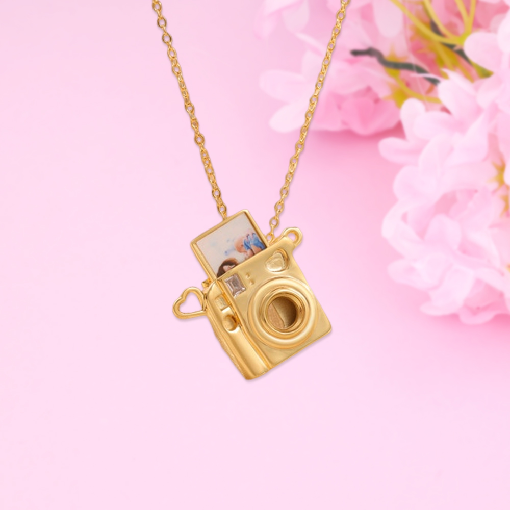 Mini Camera Photo Necklace Custom Locket Necklace with Picture Inside