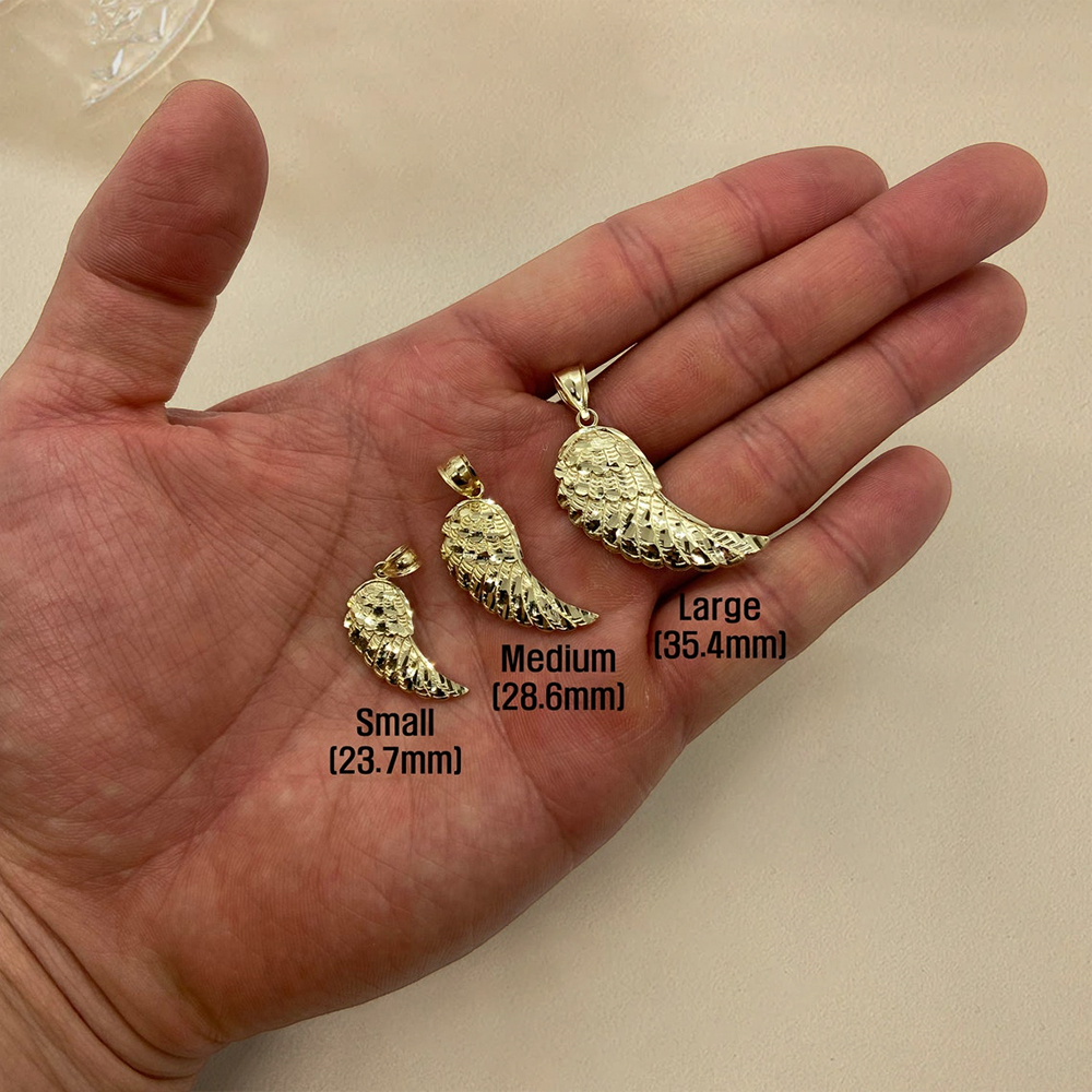 Gold Guardian Angel Wing Charm Pendant Necklacea