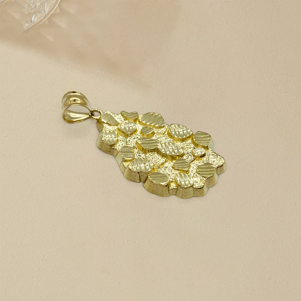 Nugget Vintage Charm Pendant Gold Plated Necklace