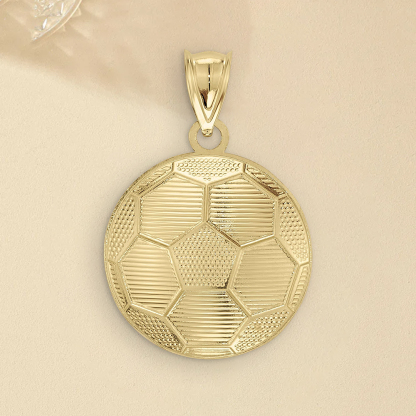 Gold Plated Soccer Ball Charm Pendant Necklace