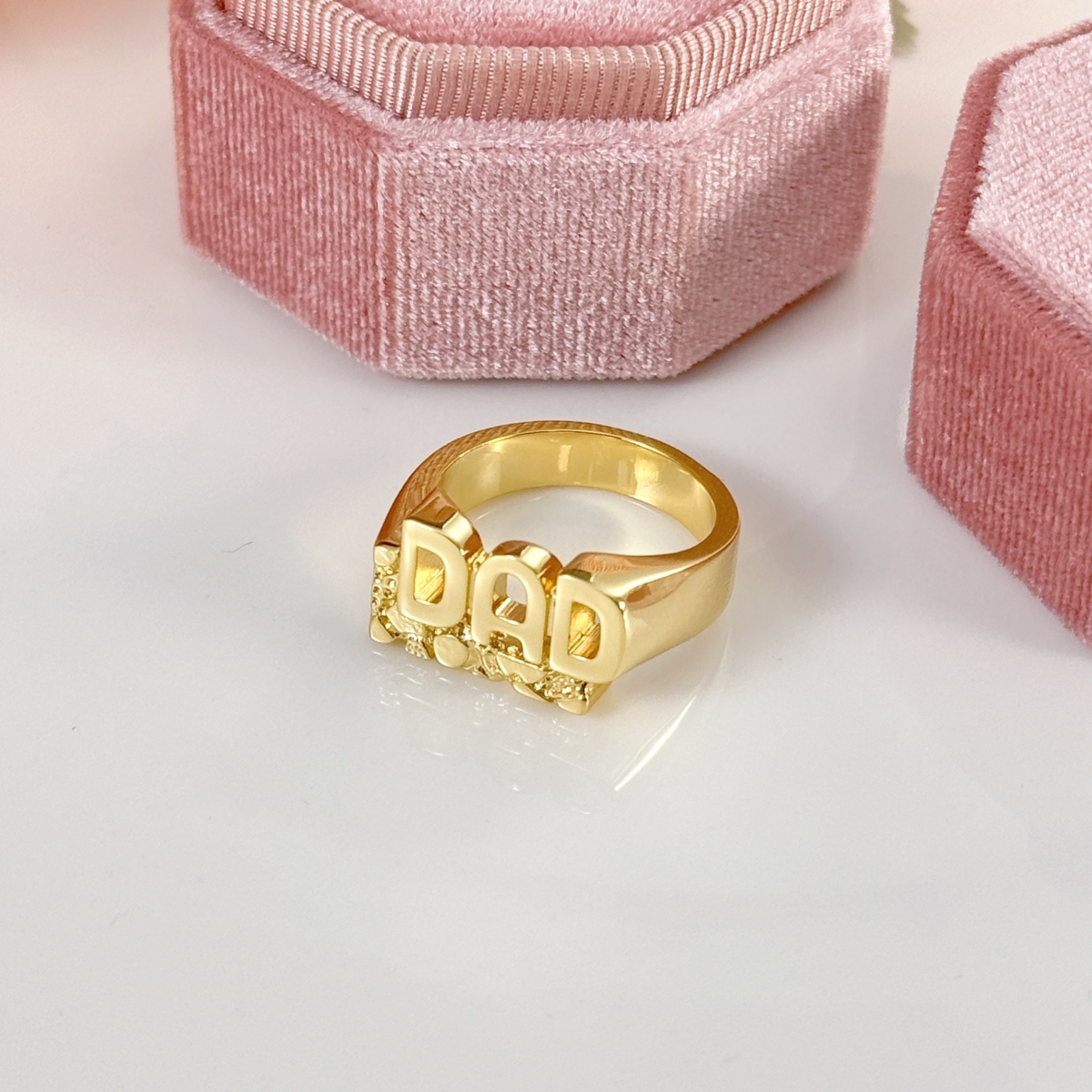 Dad Ring Gold Plated Nugget Ring
