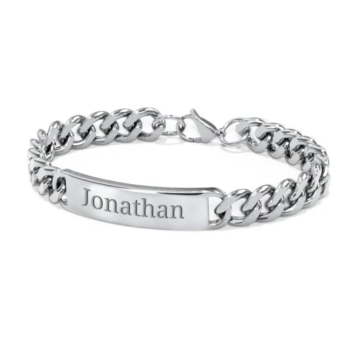 Cuban Link Personalized Engraved Name Bracelet