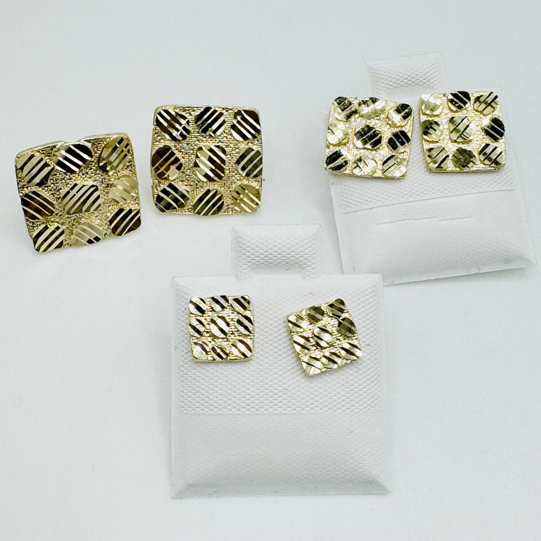 Gold Plated Square Nugget Earrings