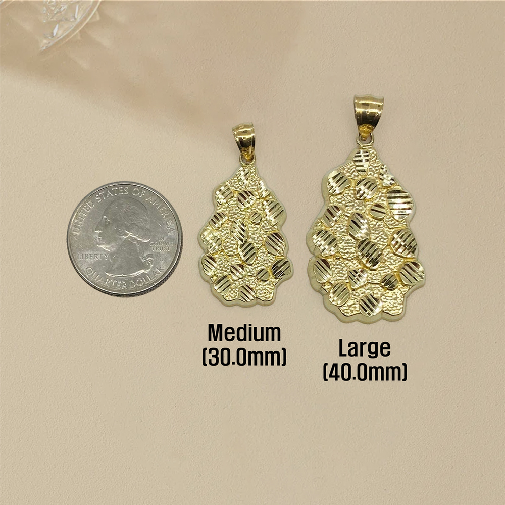 Nugget Vintage Charm Pendant Gold Plated Necklace