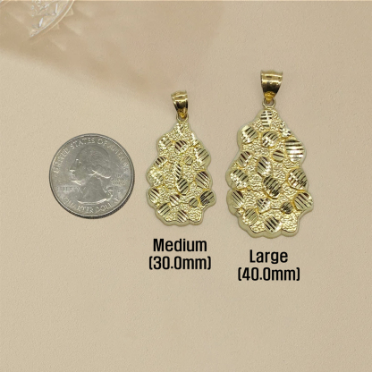 Nugget Vintage Charm Pendant Gold Plated Necklace