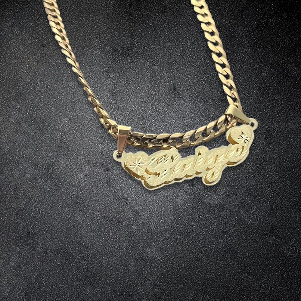 Personalized Double Plated Name Necklace With Heart