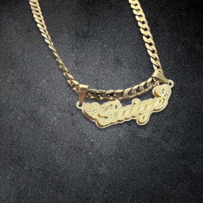Personalized Double Plated Name Necklace With Heart