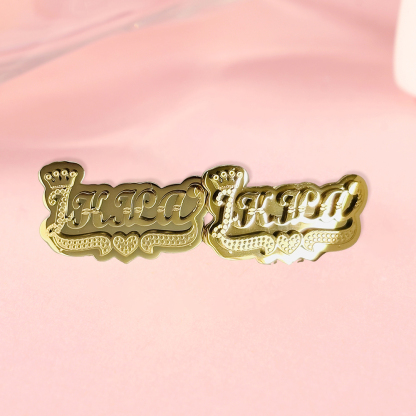 Custom Double Plated Crown Name Stud Earrings