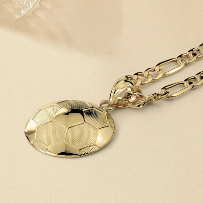 Gold Plated Soccer Ball Charm Pendant Necklace