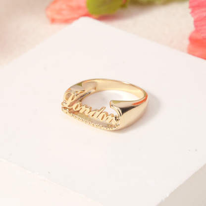 Gold Plated Personalized Customized Name Ring