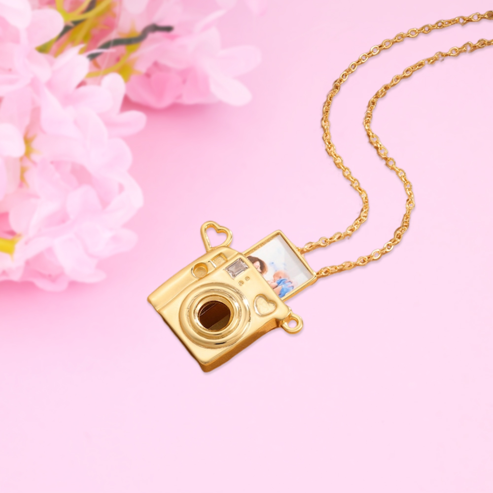 Mini Camera Photo Necklace Custom Locket Necklace with Picture Inside