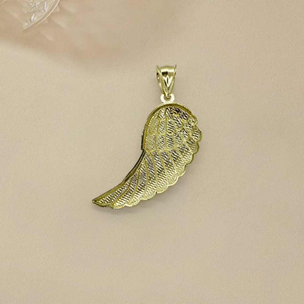 Gold Guardian Angel Wing Charm Pendant Necklacea