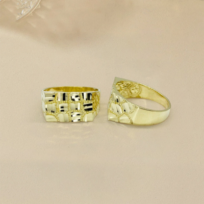 Nugget Square Ring Custom Engraved Ring