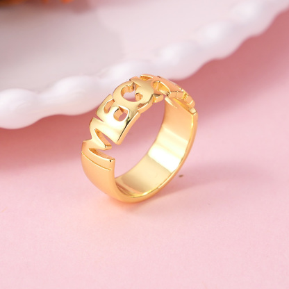 Personalized Hand Carved Brass Name Ring