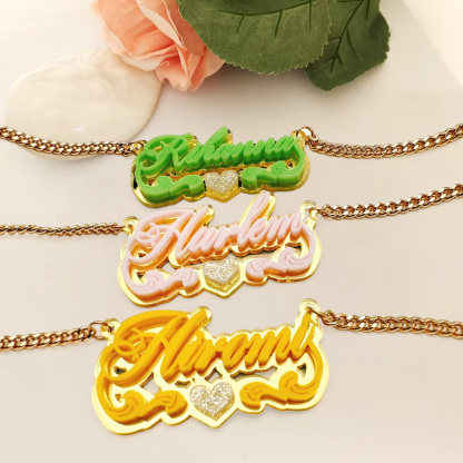 Colorful Acrylic Necklace Personalized Name Necklace
