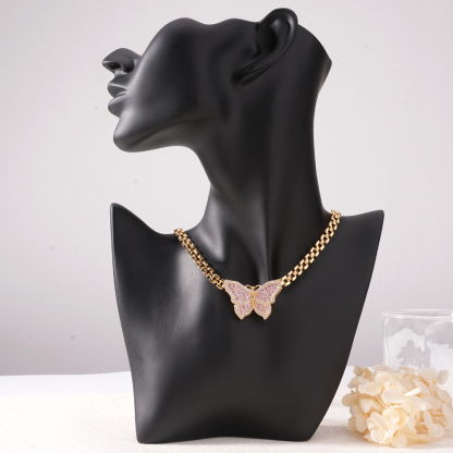 6.5mm RX Chain with Butterfly Pendant RX Style Necklace 