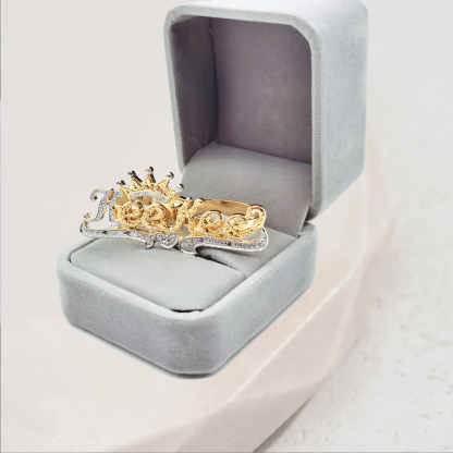 Two Tone Crown Ring Personalized Name Ring Two Finger Ring