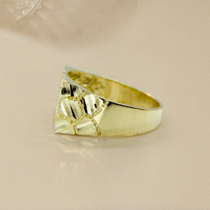 Nugget Square Ring Custom Engraved Ring