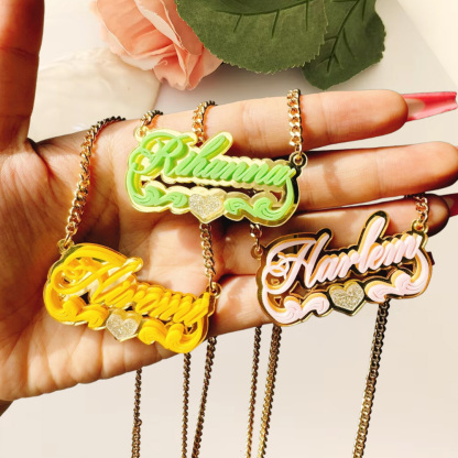Colorful Acrylic Necklace Personalized Name Necklace