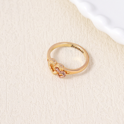 Double Heart Cute Ring Custom Engraved Ring