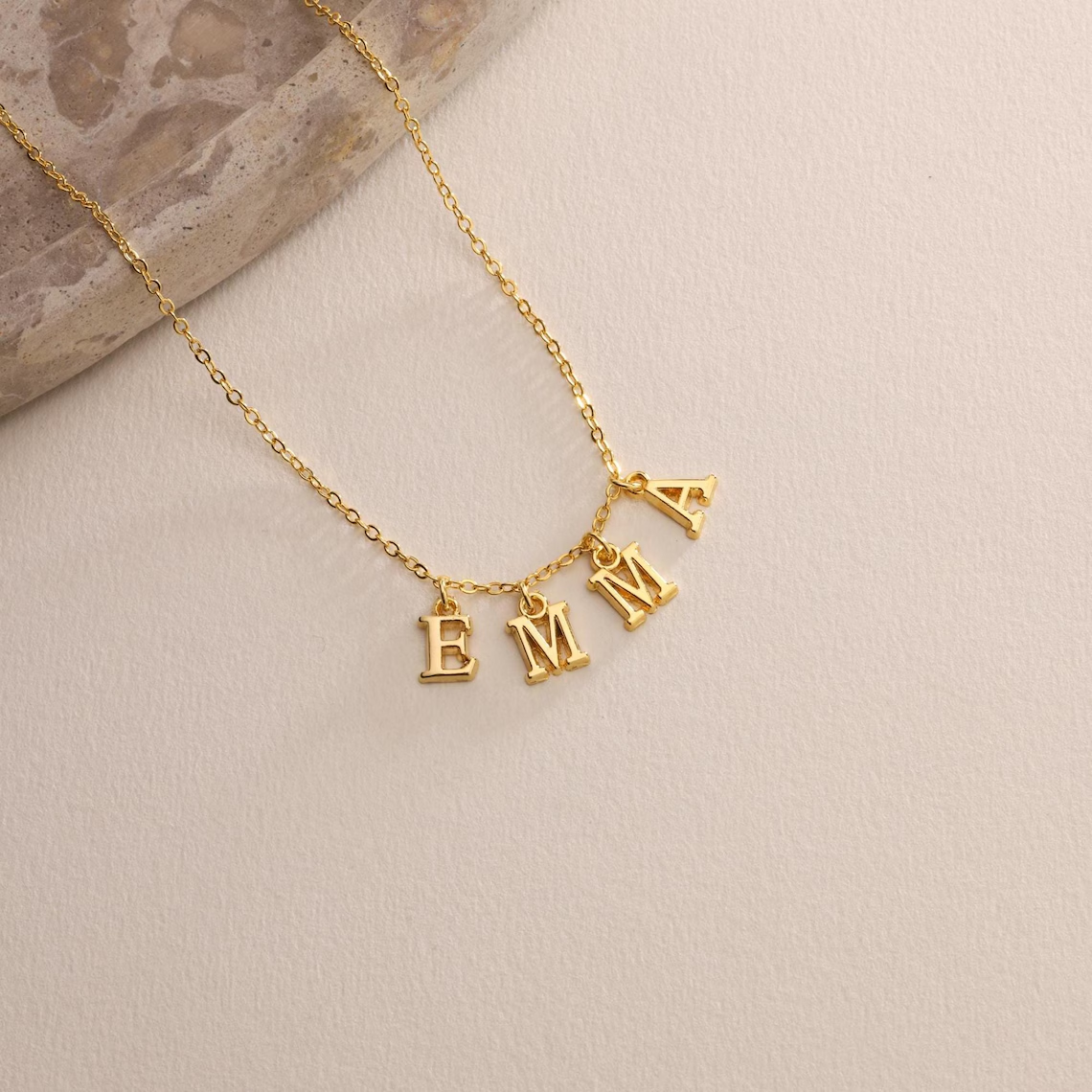 Custom Personalized Minimalist Initial Letters Pendant Name Necklace