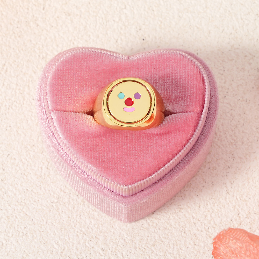 Happy Sad Spinner Ring Gold Plated Personalized Engraved Ring