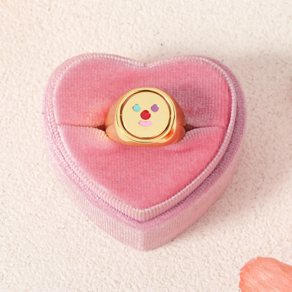 Happy Sad Spinner Ring Gold Plated Personalized Engraved Ring