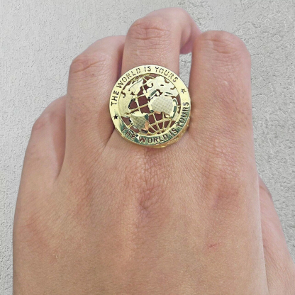 The World Is Yours Globe Ring Earth Map Ring