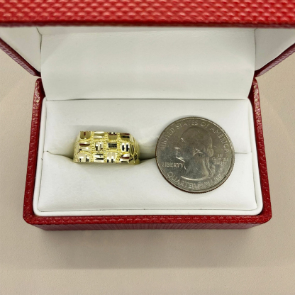 Nugget Square Ring Custom Engraved Ring