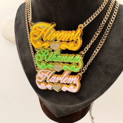 Colorful Acrylic Necklace Personalized Name Necklace