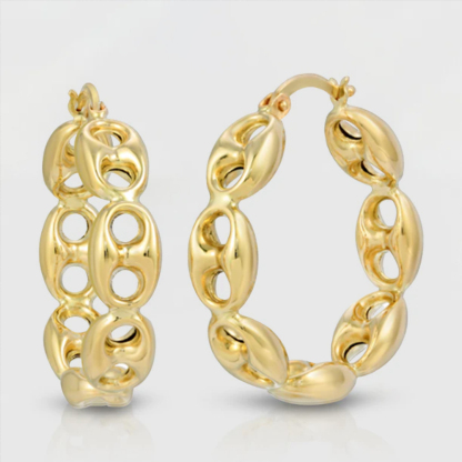 Puffed Mariner Hoop Earrings