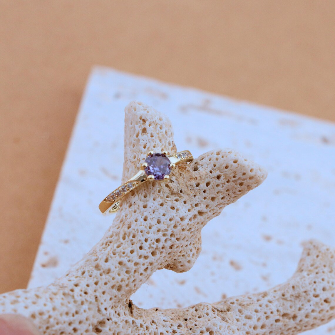 Custom Birthstone Engraved Name Ring Promise Ring
