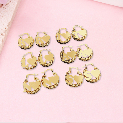 Custom Letter Mini Hoop Earrings 