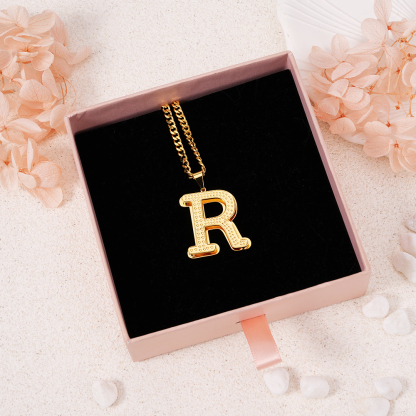 Double Layer Gold Plated Letter Necklace Custom Initial Necklace