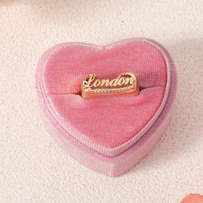 Gold Plated Personalized Customized Name Ring