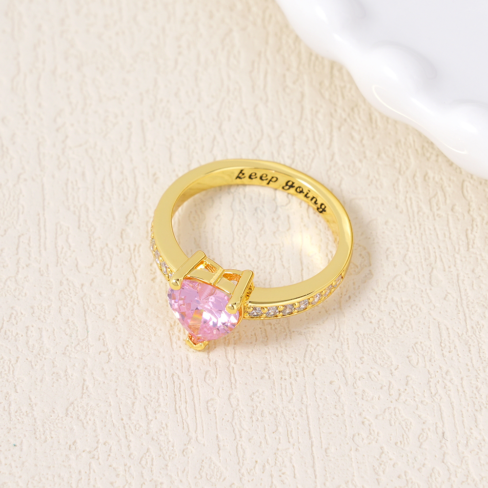 Custom Birthstone Crystal Heart Promise Ring Gifts For Women