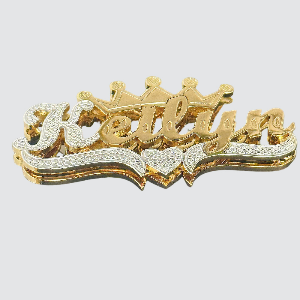 Crown Two Tone Ring Double Plated Gold Plated Name Ring