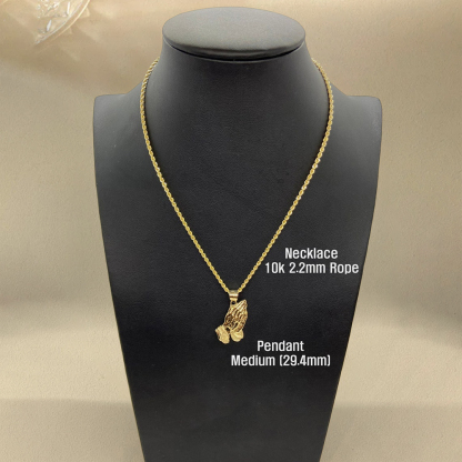 Jesus Praying Hands Pendant Charm Necklace
